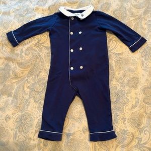 Ralph Lauren nautical longall/ romper with Peter Pan collar